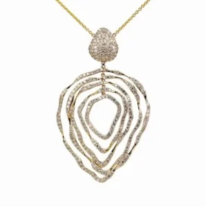 Pave Diamond Layered Pendant Necklace