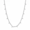 Diamond Cluster Fringe Necklace