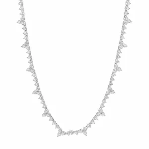 Diamond Cluster Fringe Necklace
