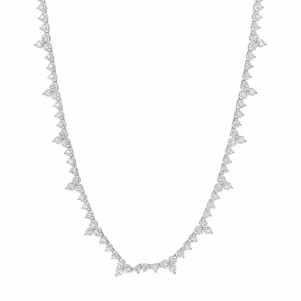 Diamond Cluster Fringe Necklace
