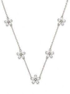 Floral Diamond Station Necklace
