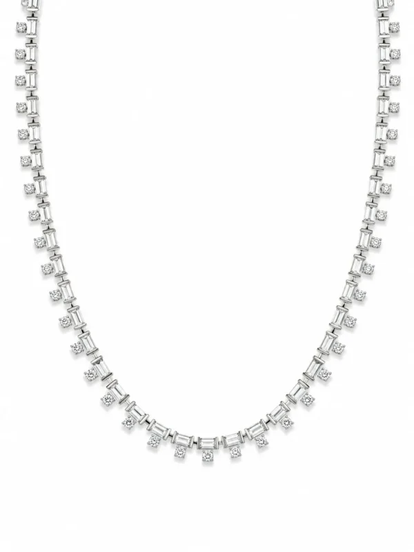 Baguette Diamond Statement Necklace