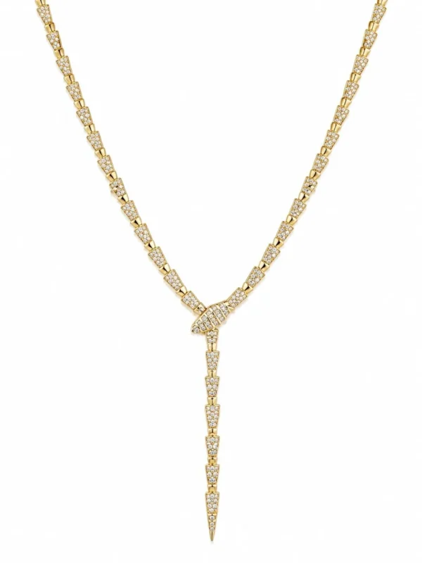 Diamond Lariat Snake Necklace