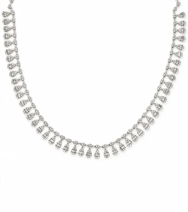 Diamond Fringe Statement Necklace