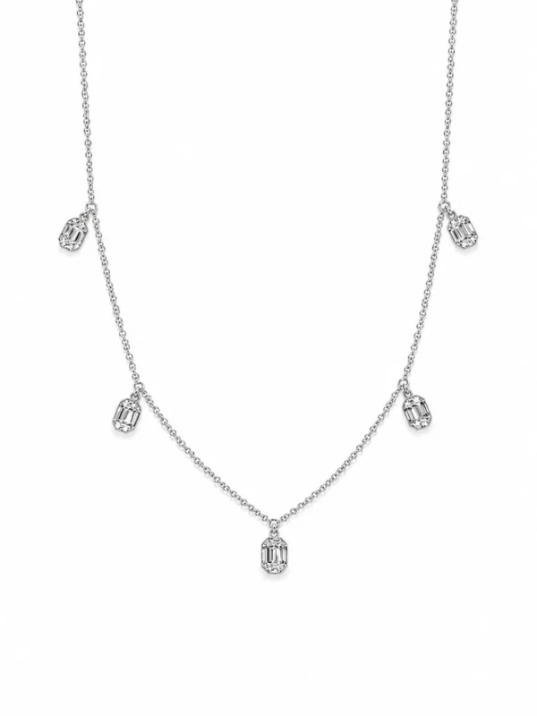 Diamond Station Charm Necklace
