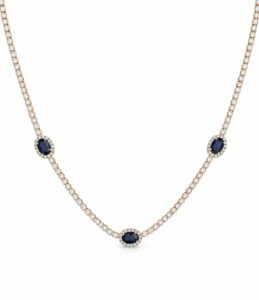 Oval Gemstone Tennis Necklace