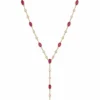 Ruby Diamond Y Necklace