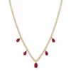 Pear Ruby Fringe Necklace
