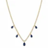 Sapphire Drop Tennis Necklace