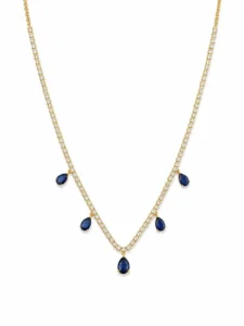 Sapphire Drop Tennis Necklace