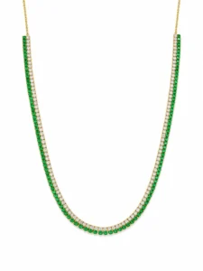 Emerald Diamond Tennis Necklace