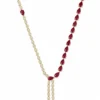Pear Ruby Diamond Necklace