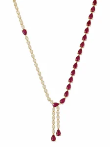 Pear Ruby Diamond Necklace