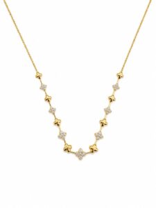 Floral Diamond Station Necklace