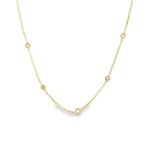 Bezel Diamond Station Necklace