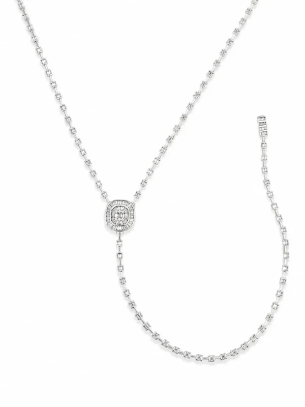Diamond Lariat Statement Necklace