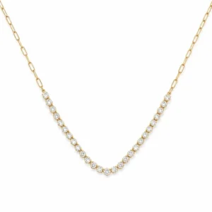 Graduated Diamond Bar Necklace