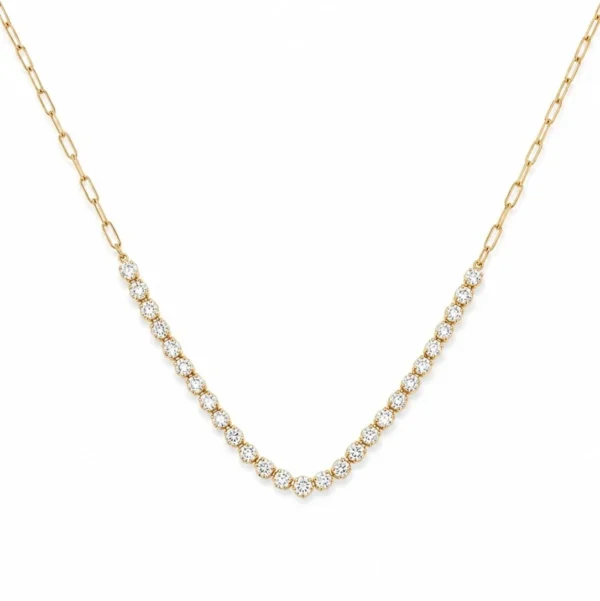Graduated Diamond Bar Necklace