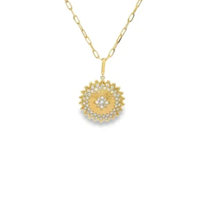 Sunburst Diamond Pendant Necklace