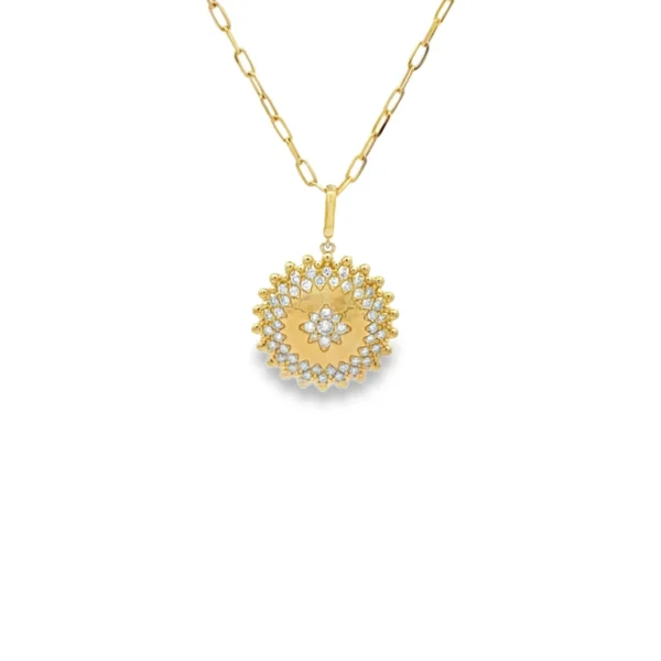 Sunburst Diamond Pendant Necklace