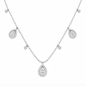 Teardrop Diamond Charm Necklace