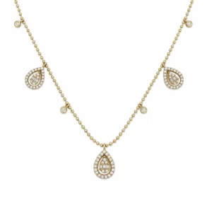 Teardrop Diamond Charm Necklace