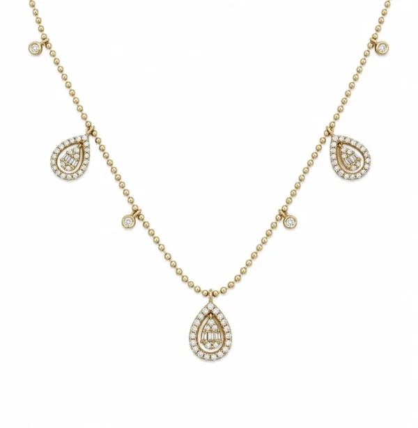 Teardrop Diamond Charm Necklace