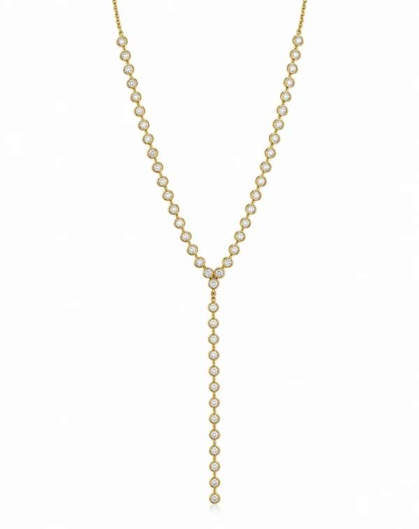 Bezel Diamond Y Necklace