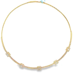 Square Diamond Collar Necklace