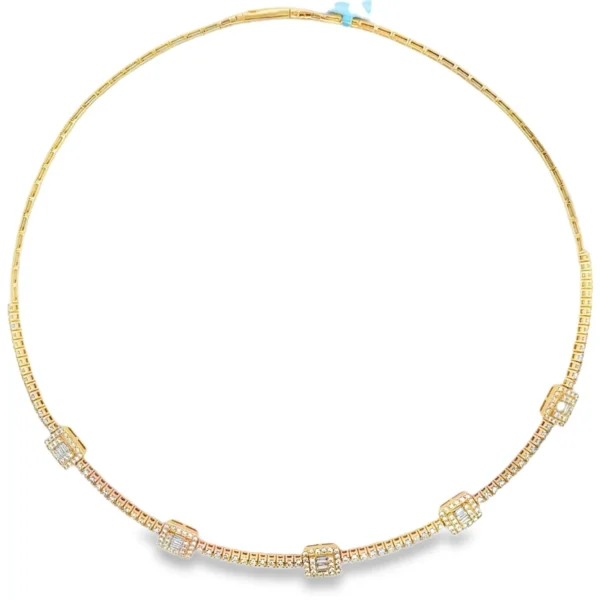 Square Diamond Collar Necklace