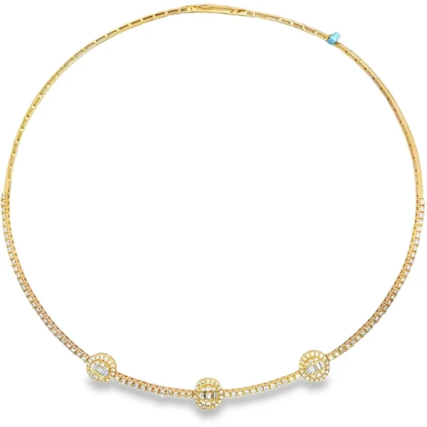 Diamond Cluster Statement Necklace