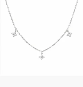 Diamond Floral Station Necklace