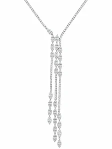 Diamond Tassel Statement Necklace