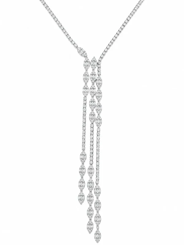 Diamond Tassel Statement Necklace