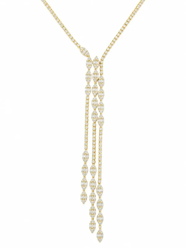 Diamond Tassel Statement Necklace
