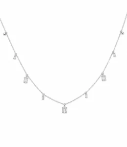 Baguette Diamond Charm Necklace