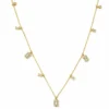 Baguette Diamond Station Necklace