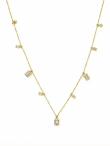 Baguette Diamond Station Necklace