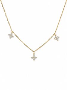 Floral Diamond Cluster Necklace