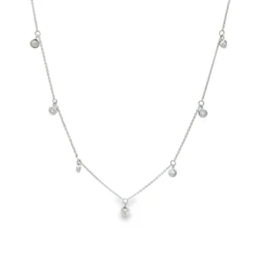 Bezel Diamond Station Necklace