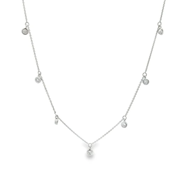 Bezel Diamond Station Necklace