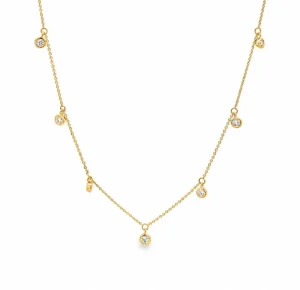 Bezel Diamond Station Necklace