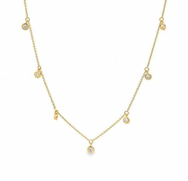 Bezel Diamond Station Necklace