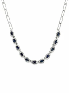 Marquise Sapphire Diamond Necklace