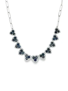 Heart Sapphire Diamond Necklace