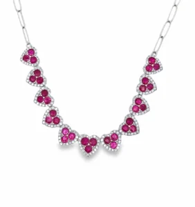 Heart Cluster Halo Necklace