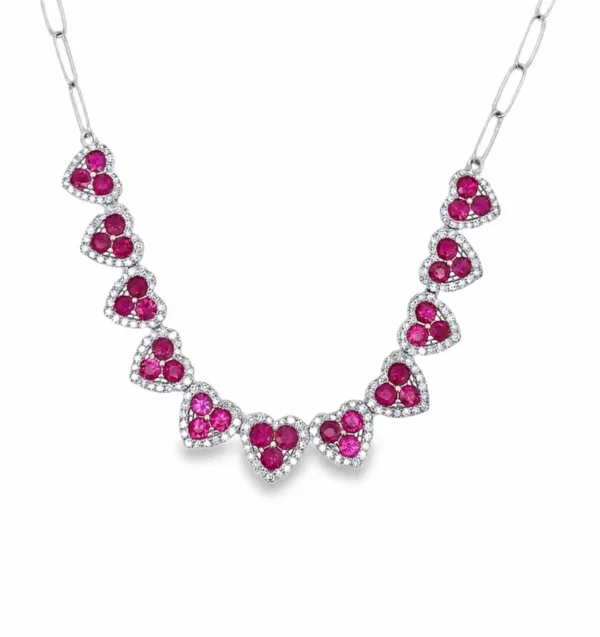 Heart Cluster Halo Necklace