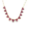 Ruby Heart Cluster Necklace