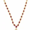 Pear Ruby Drop Necklace