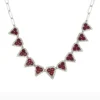 Ruby Diamond Geometric Necklace